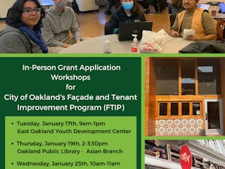 Facade and Tenant Improvement Workshops graphic January 17th, 19th and 25th