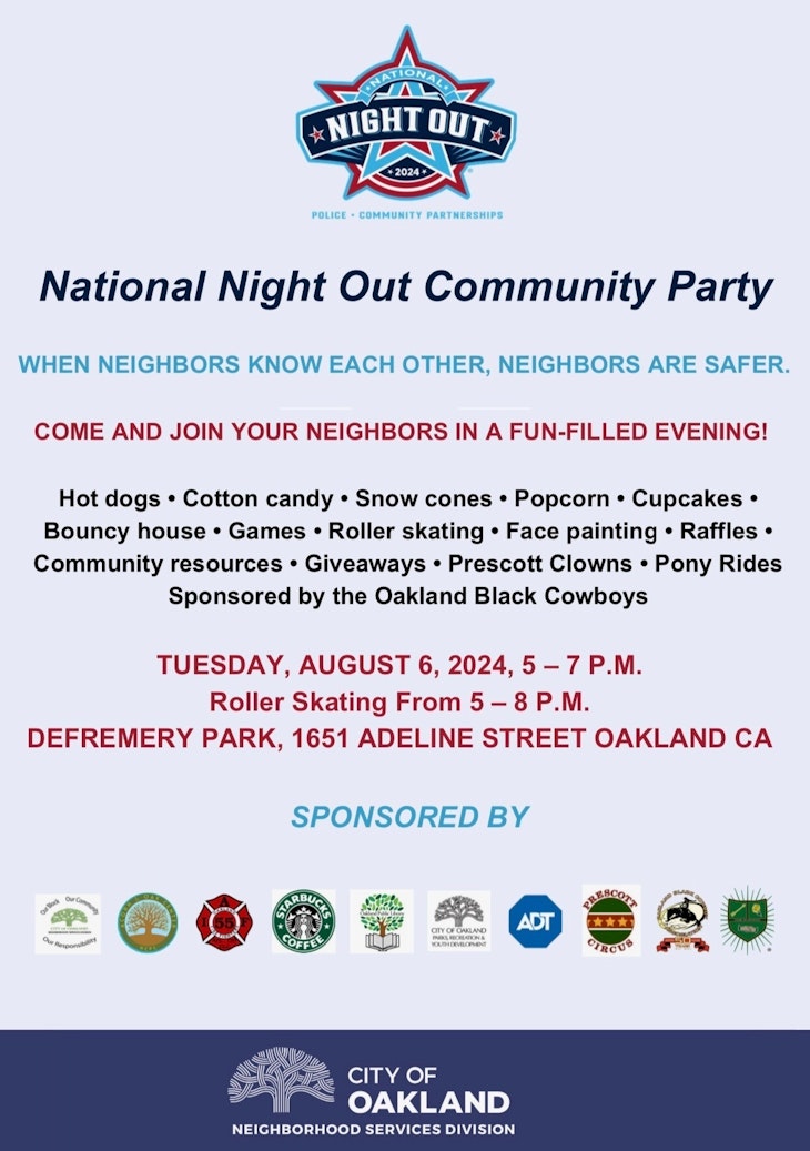Flyer for National Night Out Community Party