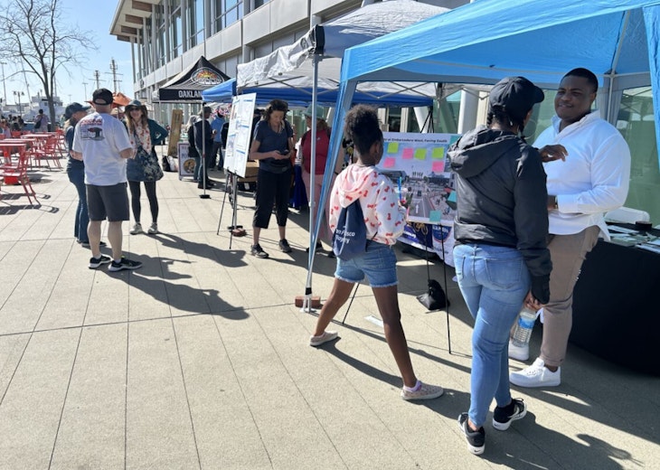 Photo from pop-up at Ferry Fest for the Embarcadero West Rail Safety and Access Improvements.