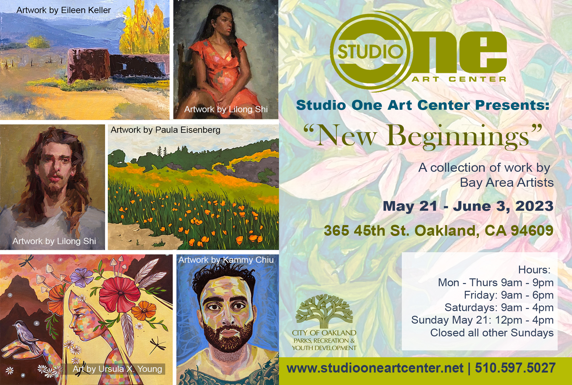 Studio One New Beginnings Art Show Postcard