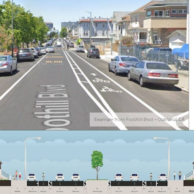 Buffered Bike Lane Design alternative for 73rd Ave