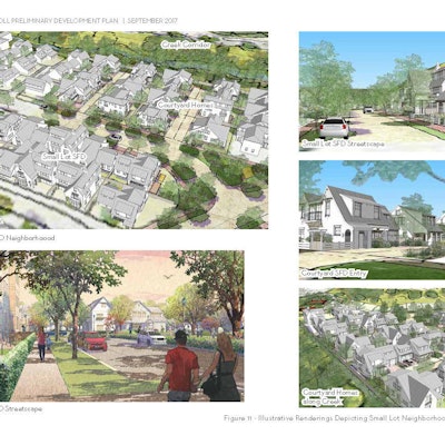 Oak Knoll conceptual renderings of streets and houses