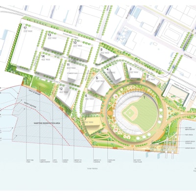 Waterfront Ballpark District Site Plan with Expanded Turning Basin
