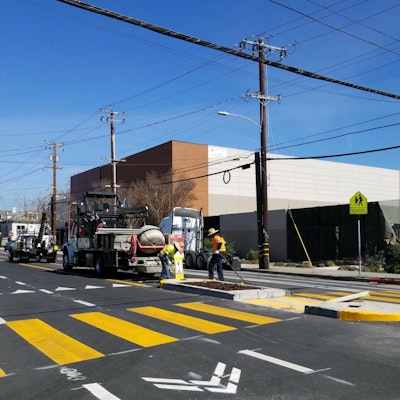 Construction of pedestrian safety island on West Street at 28th Street