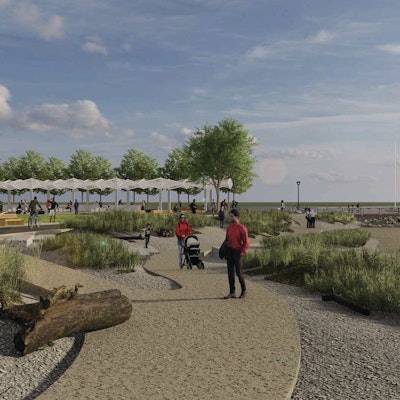 Rendering view of the gravel beach transition zone path