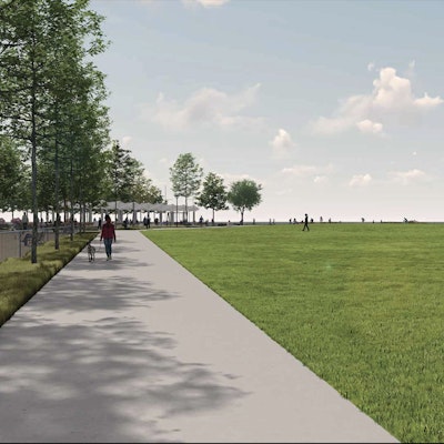 rendering of path between dog park and multiuse lawn