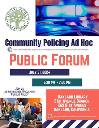 Community Policing Ad Hoc Public Forum Flyer