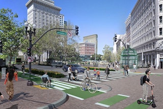 Frank Ogawa Plaza rendering after proposed downtown zoning changes