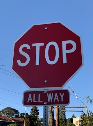 A STOP sign installed by the Safe Streets team