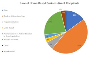 chart showing race of the home-based business grant recipients