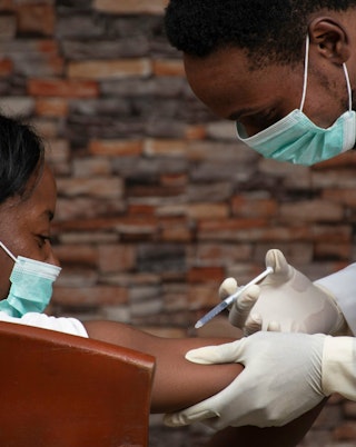 Photo of person receiving a vaccine