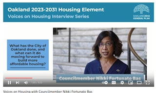 Screenshot from interview with Council President Bas re: Oakland Housing