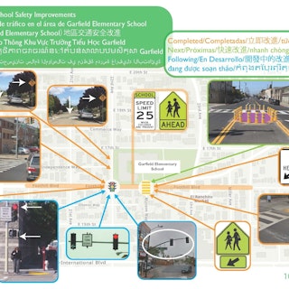 Map of safety improvements at Garfield Elementary