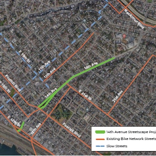 Map of Project: 14th Avenue Streetscape Project
