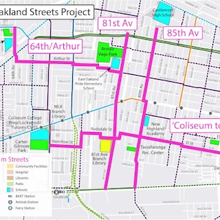 Map of Project: Calm East Oakland Streets