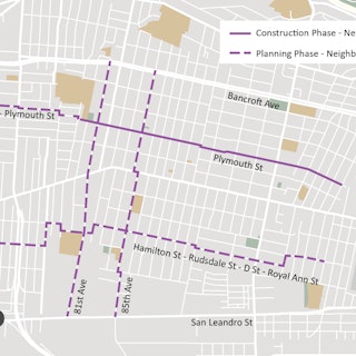 Map of Project: East Oakland Neighborhood Bike Routes