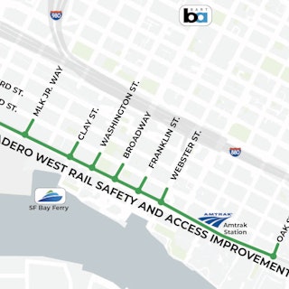 Map of Project: Embarcadero West Rail Safety and Access Improvements