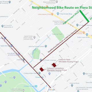 Map of Project: Neighborhood Bike Route on Flora St.