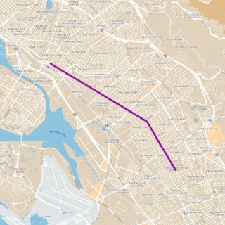 Map of Project: The International Boulevard Pedestrian Lighting and Sidewalk Improvement Project