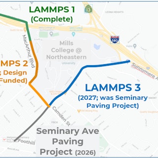 Map of Project: Laurel Access to Mills, Maxwell Park, and Seminary (LAMMPS) - Phase 3
