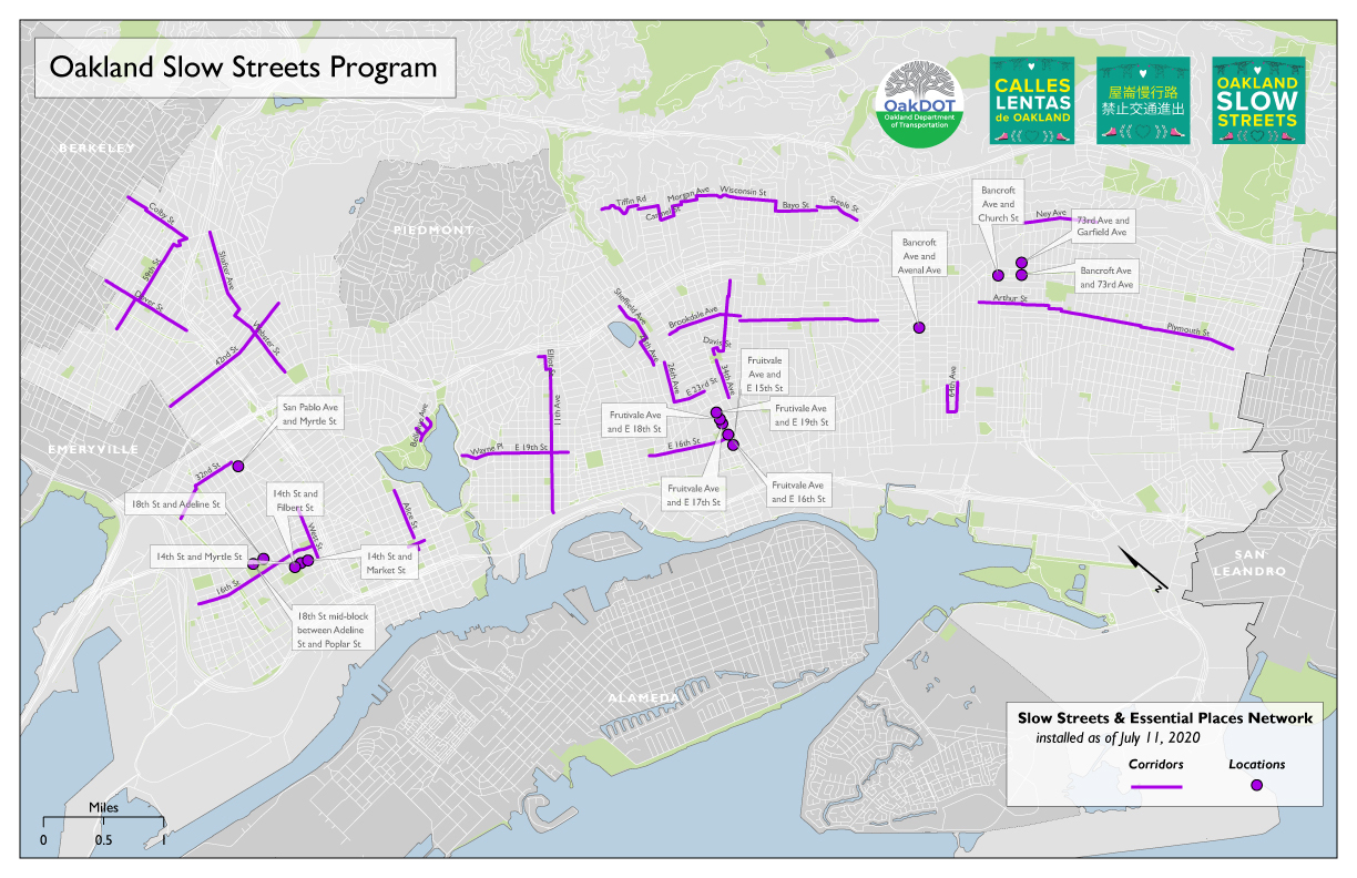 Oakland slow streets map