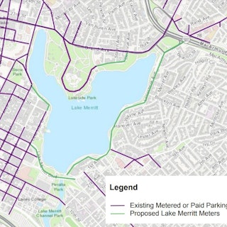 Map of proposed meters at Lake MerrittLake Merritt Parking Management Plan